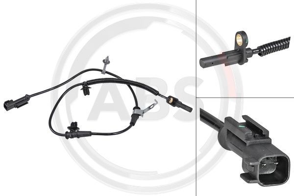 A.B.S. 30168 Sensor, wheel speed