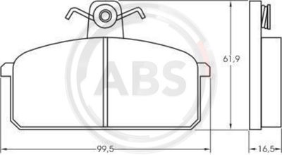 Brake Pad Set, disc brake A.B.S. 36146