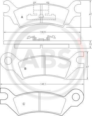 A.B.S. 36502 Brake Pad Set, disc brake