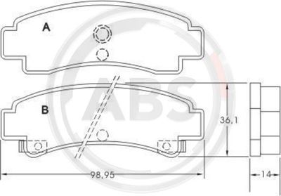 Brake Pad Set, disc brake A.B.S. 36704