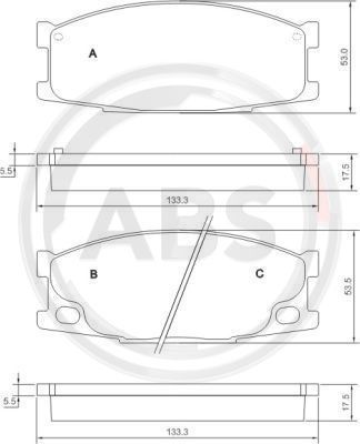 Brake Pad Set, disc brake A.B.S. 37026