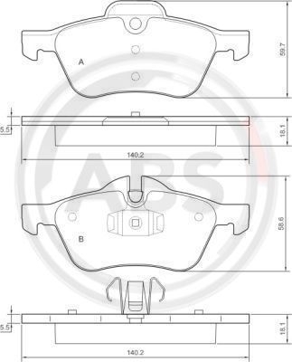 A.B.S. 37279 Brake Pad Set, disc brake