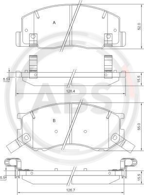 Brake Pad Set, disc brake A.B.S. 37399