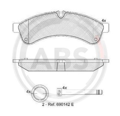 Brake Pad Set, disc brake A.B.S. 37638
