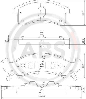 Brake Pad Set, disc brake A.B.S. 38623