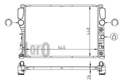 Radiator, engine cooling ABAKUS 054-017-0033