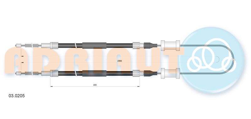 ADRIAUTO 03.0205 Cable Pull, parking brake