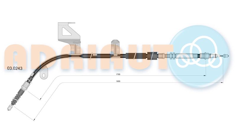 ADRIAUTO 03.0243 Cable Pull, parking brake
