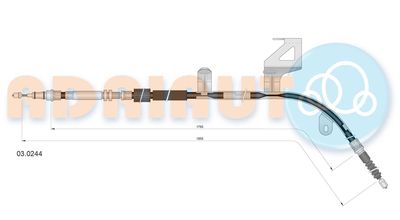 Cable Pull, parking brake ADRIAUTO 03.0244