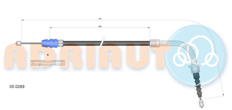 ADRIAUTO 05.0269 Cable Pull, parking brake