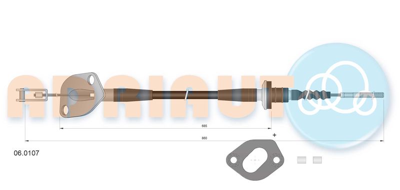 ADRIAUTO 06.0107 Cable Pull, clutch control