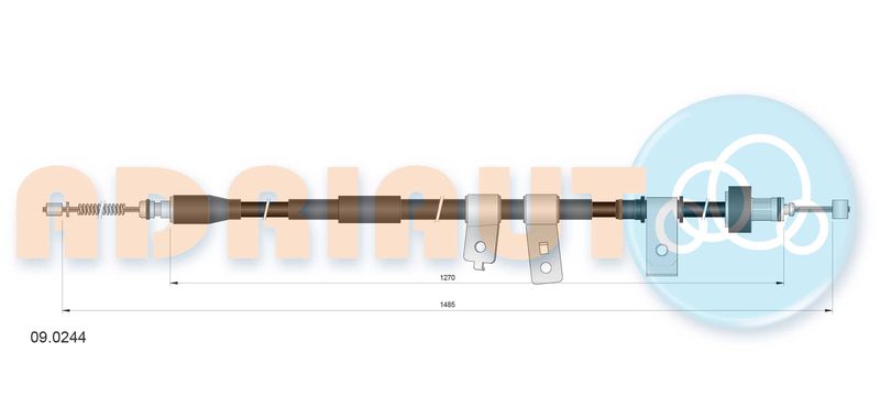 ADRIAUTO 09.0244 Cable Pull, parking brake