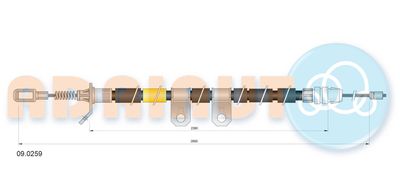 Cable Pull, parking brake ADRIAUTO 09.0259