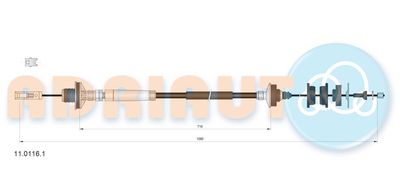 Cable Pull, clutch control ADRIAUTO 11.0116.1