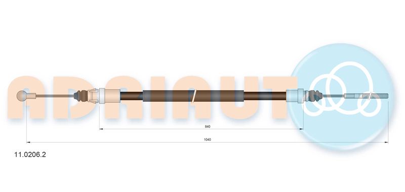ADRIAUTO 11.0206.2 Cable Pull, parking brake