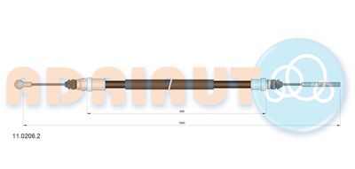 Cable Pull, parking brake ADRIAUTO 11.0206.2