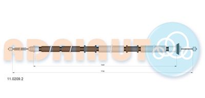 Cable Pull, parking brake ADRIAUTO 11.0209.2