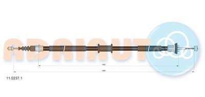 Cable Pull, parking brake ADRIAUTO 11.0237.1