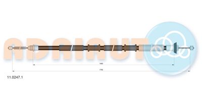 Cable Pull, parking brake ADRIAUTO 11.0247.1