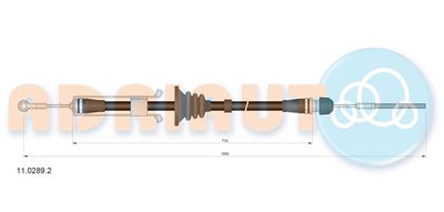 Cable Pull, parking brake ADRIAUTO 11.0289.2