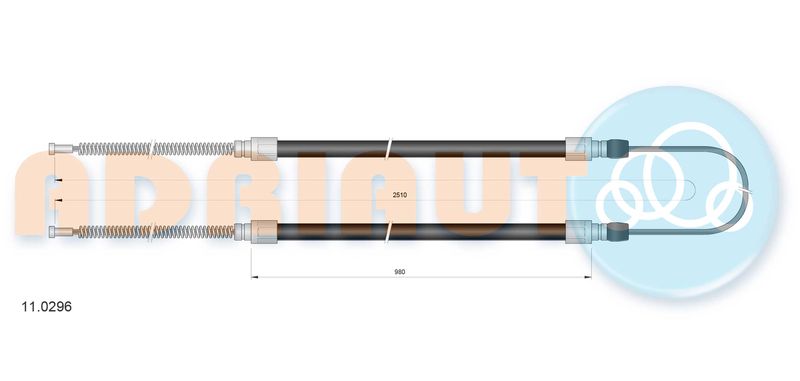ADRIAUTO 11.0296 Cable Pull, parking brake