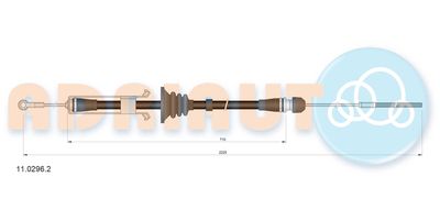 Cable Pull, parking brake ADRIAUTO 11.0296.2