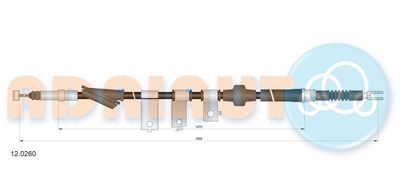 Cable Pull, parking brake ADRIAUTO 12.0260