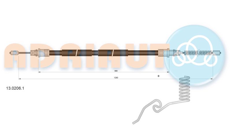 ADRIAUTO 13.0206.1 Cable Pull, parking brake