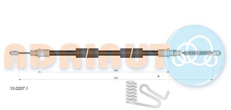 ADRIAUTO 13.0207.1 Cable Pull, parking brake