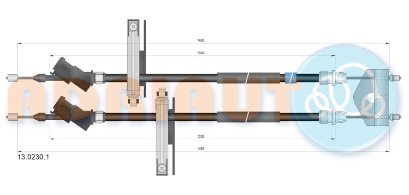 ADRIAUTO 13.0230.1 Cable Pull, parking brake