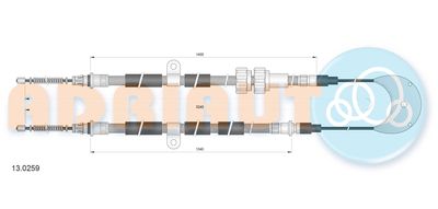 Cable Pull, parking brake ADRIAUTO 13.0259