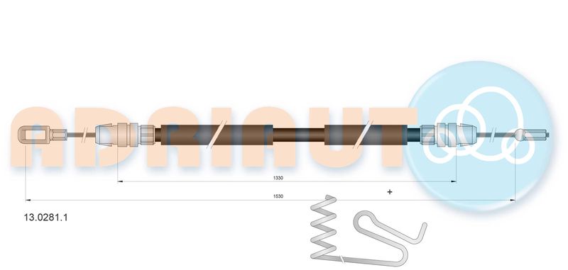 ADRIAUTO 13.0281.1 Cable Pull, parking brake