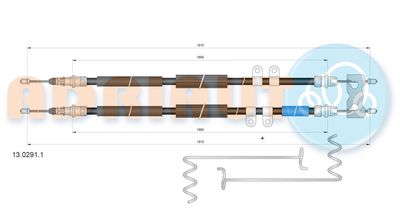 Cable Pull, parking brake ADRIAUTO 13.0291.1