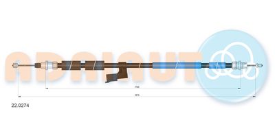 Cable Pull, parking brake ADRIAUTO 22.0274