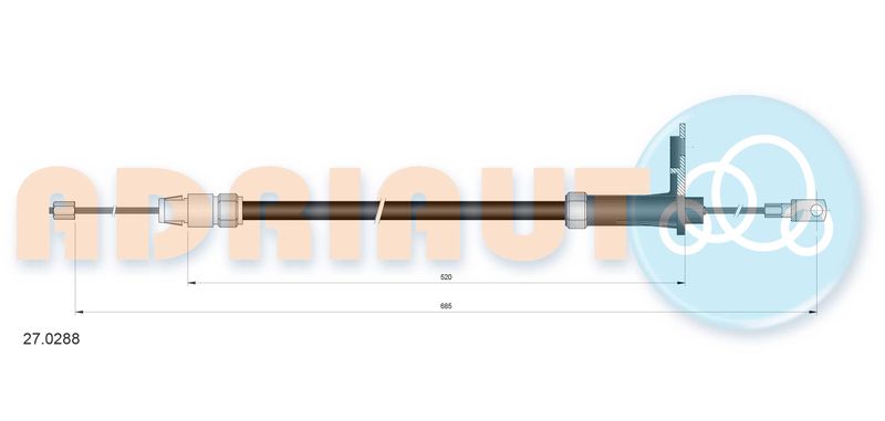 ADRIAUTO 27.0288 Cable Pull, parking brake