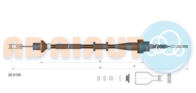 Cable Pull, clutch control ADRIAUTO 28.0106