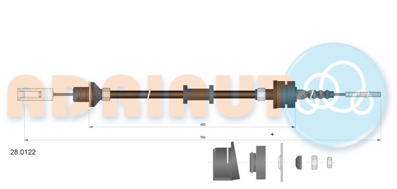 ADRIAUTO 28.0122 Cable Pull, clutch control