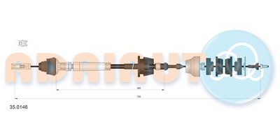Cable Pull, clutch control ADRIAUTO 35.0146