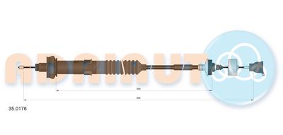 Cable Pull, clutch control ADRIAUTO 35.0176