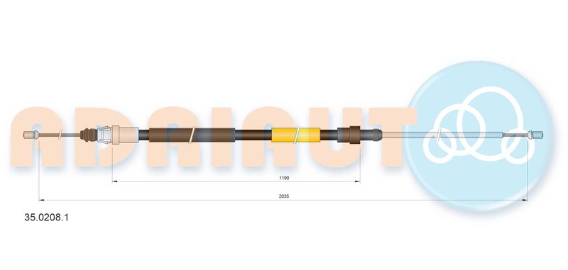 ADRIAUTO 35.0208.1 Cable Pull, parking brake