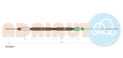 Cable Pull, parking brake ADRIAUTO 35.0209.1