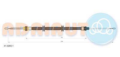 Cable Pull, parking brake ADRIAUTO 41.0283.1