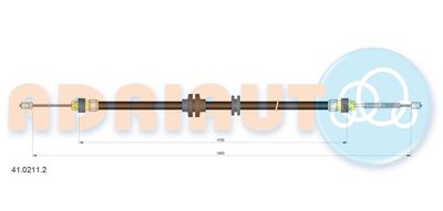Cable Pull, parking brake ADRIAUTO 41.0211.2