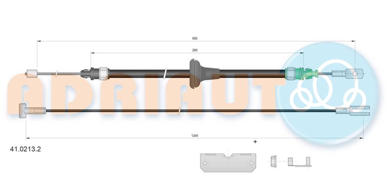 ADRIAUTO 41.0213.2 Cable Pull, parking brake
