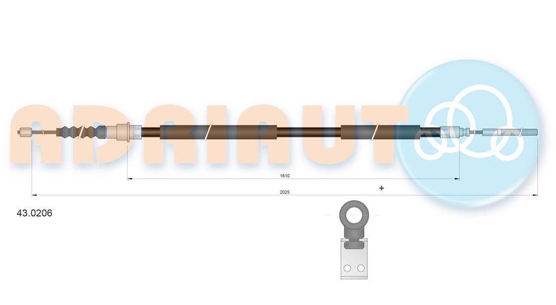 ADRIAUTO 43.0206 Cable Pull, parking brake