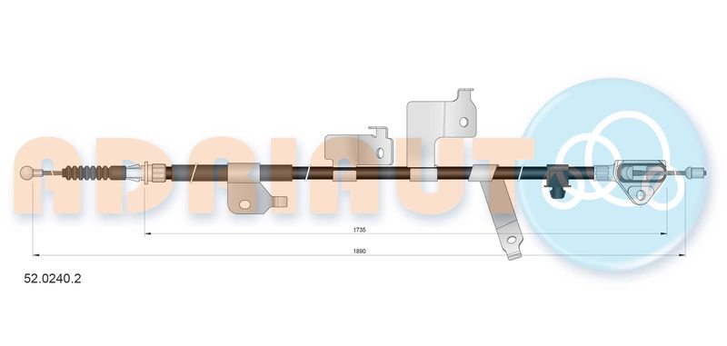 ADRIAUTO 52.0240.2 Cable Pull, parking brake