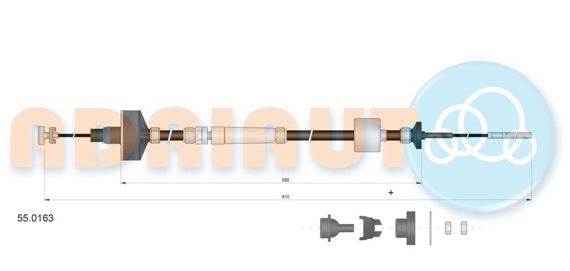 ADRIAUTO 55.0163 Cable Pull, clutch control