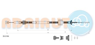 Cable Pull, clutch control ADRIAUTO 55.0164