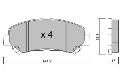 Brake Pad Set, disc brake AISIN BPNI-1004