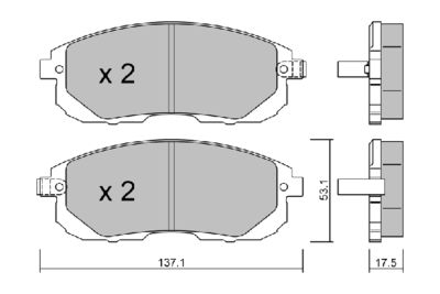 Brake Pad Set, disc brake AISIN BPNI-1005
